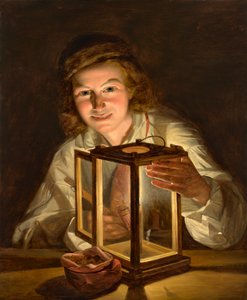 Boy with a Stable Lantern by Ferdinand Georg Waldmuller
